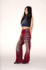 【Keshi】NEVADA WASHED FLOCKING DENIM JEANS