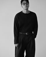 SIO ワッフルヘンリーネックロングスリーブTシャツ