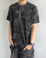 カモフラージュヘンリーネックショートスリーブTシャツ