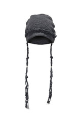  KNIT BRAID BEANIE . CHARCOAL