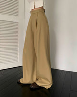Meld Buckle Pintuck Slacks Pants