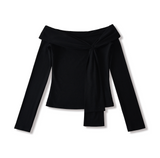 Ribbon Off-Shoulder Wrap Top