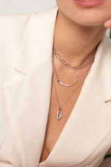 [Celebrity Worn] Pave Arrow 925 Silver Necklace N051-02H