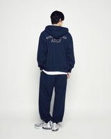 25FW ボーダーラインベーシックロゴフーディージップアップ ダークネイビー