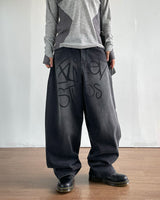 Drip Lettering Denim Pants