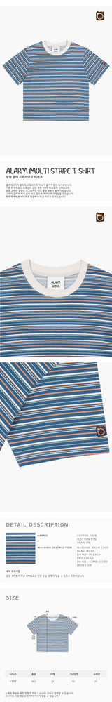ALARM マルチストライプTシャツ BLUE_WOMAN