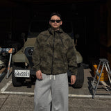 カモフラージュジッパーフーデッドジャケット