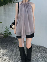 セイン シフォン ホルターブラウス (3 colors)