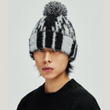 navajo pattern beanie black