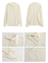 strap satin striped blouse