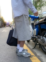 "ルクだけ" ラベル バミューダ スウェットショーツ