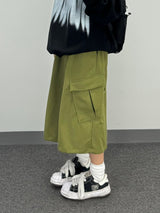 diagonal cargo bermuda pants