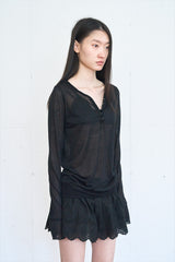 Hook Henry Neck Long Sleeve (Black)