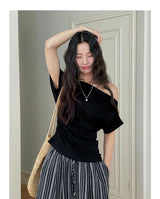 Off Shoulder Ruched Short Sleeve Top