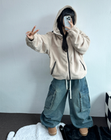 OVERFIT FLEECE ZIP-UP💛🤎🖤 - 3 COLORS