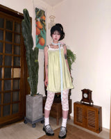 (3color) Wrinkle Lace Slip Dress