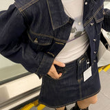 Tint black blue denim  [Skirt only]