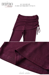 Liiv short-sleeve cap training shirring pants set (LONG PANTS)