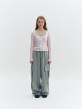 Halter Button T-Shirt (Pink)