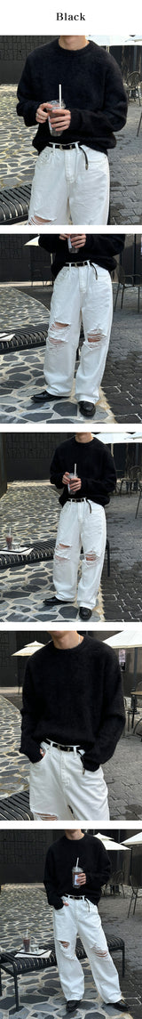 [Unisex]アンゴラヘアリーウォーマーニット(10color)