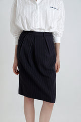 Pumpkin stripe skirt_charcoal