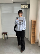 [unisex] スコムレタリングオーバースウェットシャツ