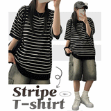 Metril Stripe Short Sleeve Knitwear