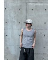 Cutting Line Ribbed Sleeveless Top