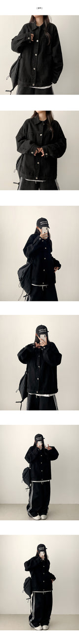 Eit Overfit Solid Cotton Trucker Jacket