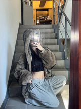 [Unisex] Fur 2way hood zip up(4color)