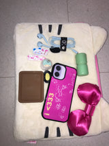 i <333 ラブグラスシルバーバンパーフォンケース  (vivid pink)