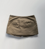 Focus y2k Zipper Cargo Skirt (light beige)