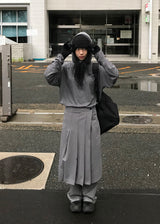  PLEATS WRAP BUTTON SKIRT