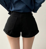 Belling Color Roll-Up A-line Shorts + Belt Set