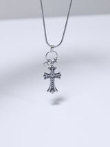 antique cross cubic necklace