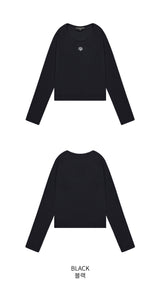 ステッチUネックコットンスパンロングスリーブ