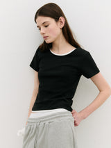 NUBASIC ラウンドネック Tシャツ ブラック