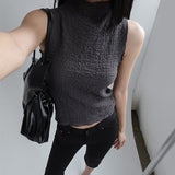 [Envine] Half Neck Linkle Wave Sleeveless - 4color