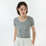 LACE T-SHIRT GRAY