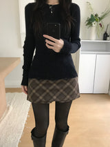 ハーシーチェックスカートパンツ(2 colors)