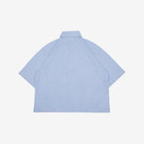 PEANUT STAIN - Peanut Face Blue Striped Boxy Shirt
