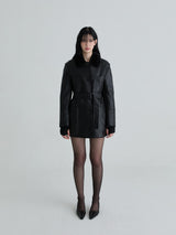 Reversible leather mustang (Black)