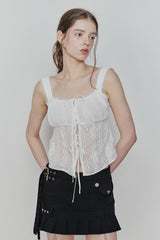PURITY LACE TOP white