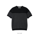 Linea Stripe Dangara Short Sleeve Knit 3COLOR