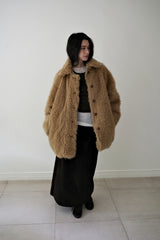 Reversible fur coat, Camel