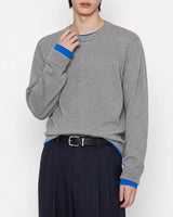 (UNISEX) カラーブロック ラウンド ニット
