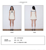 rirri 2025 Spring-Summer セーラーカラースリムフィットボウウエストドレス
