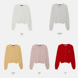 カシミヤモチーフ ベーシック ラウンド ニット カーディガン (10color)