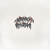 HIERARCHY STUDIOS TMTNW - ホワイトバーンアウトワイドオーバーサイズTシャツ