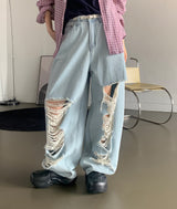 Elon damaged wide Jeans